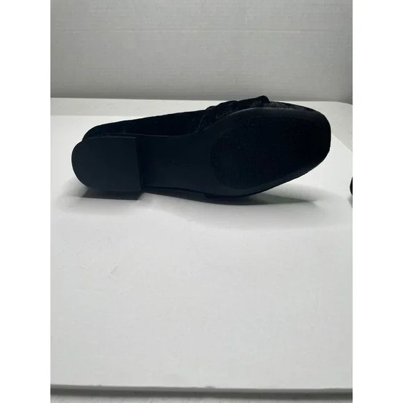 ComfortView 7.5 Black Crushed Velvet & Rhinestone Loafers - Picture 3 of 7
